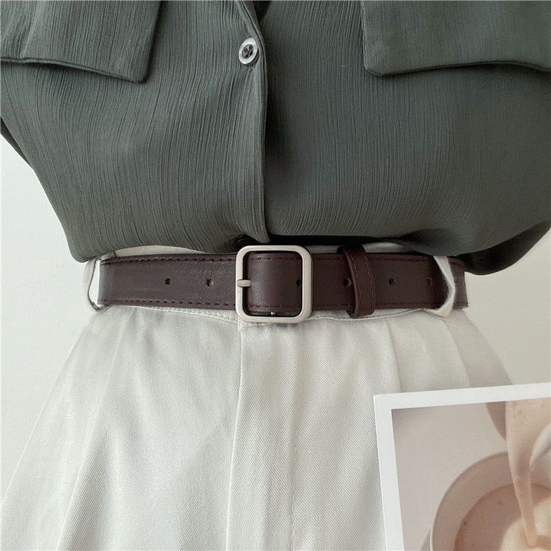 CALDO 2013 nuova moda coreana selvaggia Chic studenti casual retrò semplice fibbia quadrata cintura per pantaloni uomini e donne_voghion.com