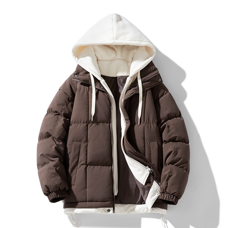 Veste épaisse pour homme pour l'hiver, veste matelassée en coton à capuche, parka coupe-vent ample et tendance_voghion.com