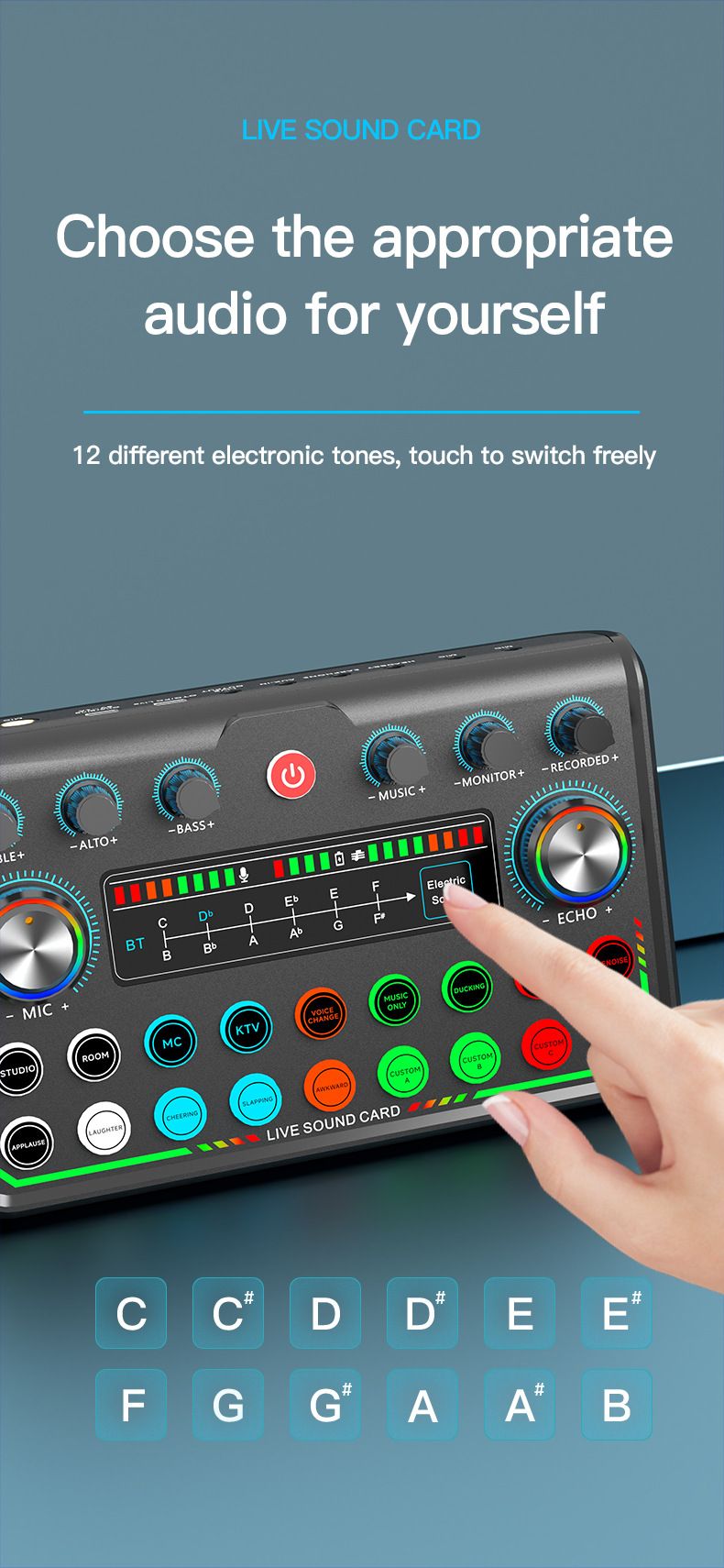 Engelsk version P99 live-optagelseslydkort, der er kompatibelt med forskellige platforme til mobiltelefoner og computere_voghion.com