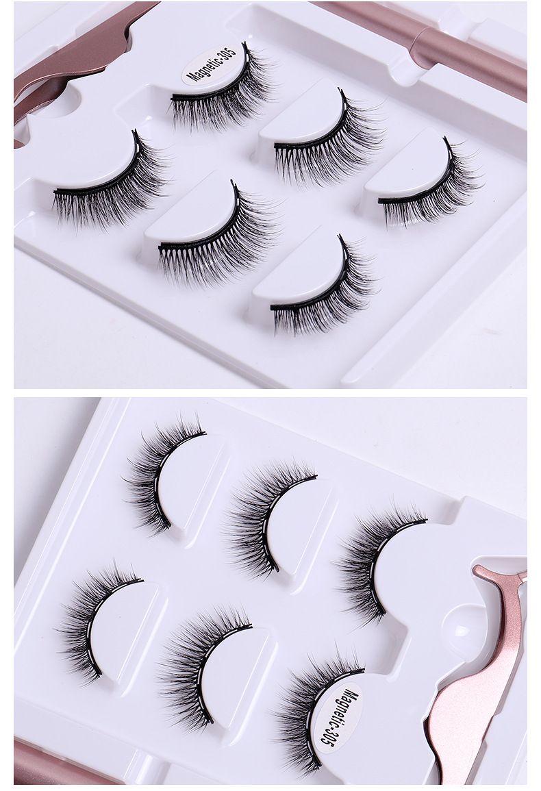 Sztuczne rzęsy, nowe, 3 pary, w pudełku, bez kleju, magnetyczne, sztuczne rzęsy, naturalne, grube, podkręcane, z włókien chemicznych_voghion.com