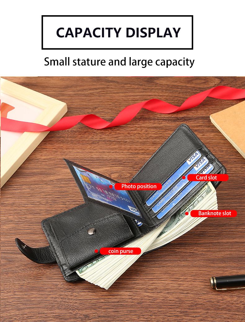 Men's Wallet Card Cases Pu Leather Short Zipper Buckle Wallet Wallet Coin Wallet_voghion.com