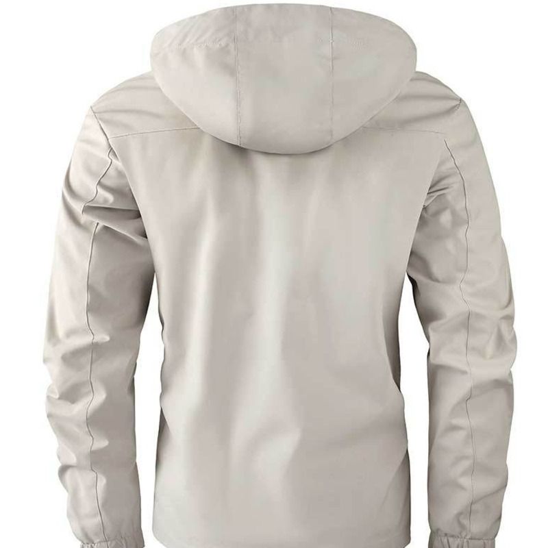 Casual Parka Autumn Winter Hooded Jacket Men's Coat Solid Color Outdoor Fashion_voghion.com