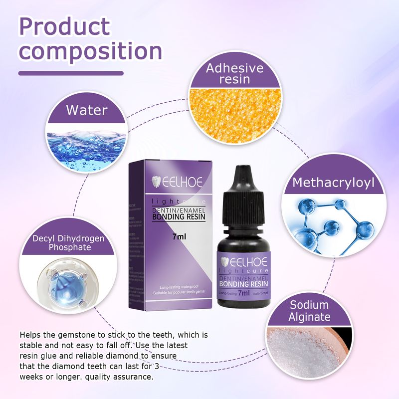 EELHOE Tooth Gem Decorative Glue, DIY Fashionable Jewelry Bonding Teeth Gems Light Cured Adhesive Glue_voghion.com