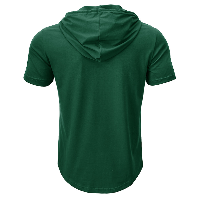 T-shirt à manches courtes pour hommes, sport et fitness, haut à capuche, chemise American Henry_voghion.com