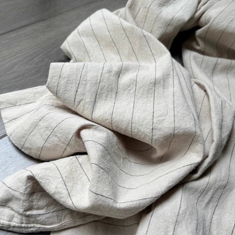 Convient à toutes les saisons Fermez les yeux et achetez trois pièces, si confortables ~ Pantalon large en lin à rayures verticales pour femmes, pantalon décontracté ample pour_voghion.com
