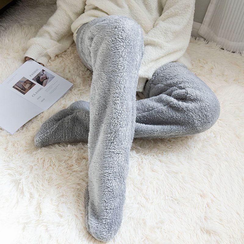Calzini lunghi spessi e caldi per la protezione del ginocchio degli anziani, scaldamuscoli per dormire, coprigambe foderati in pile per gambe fredde_voghion.com