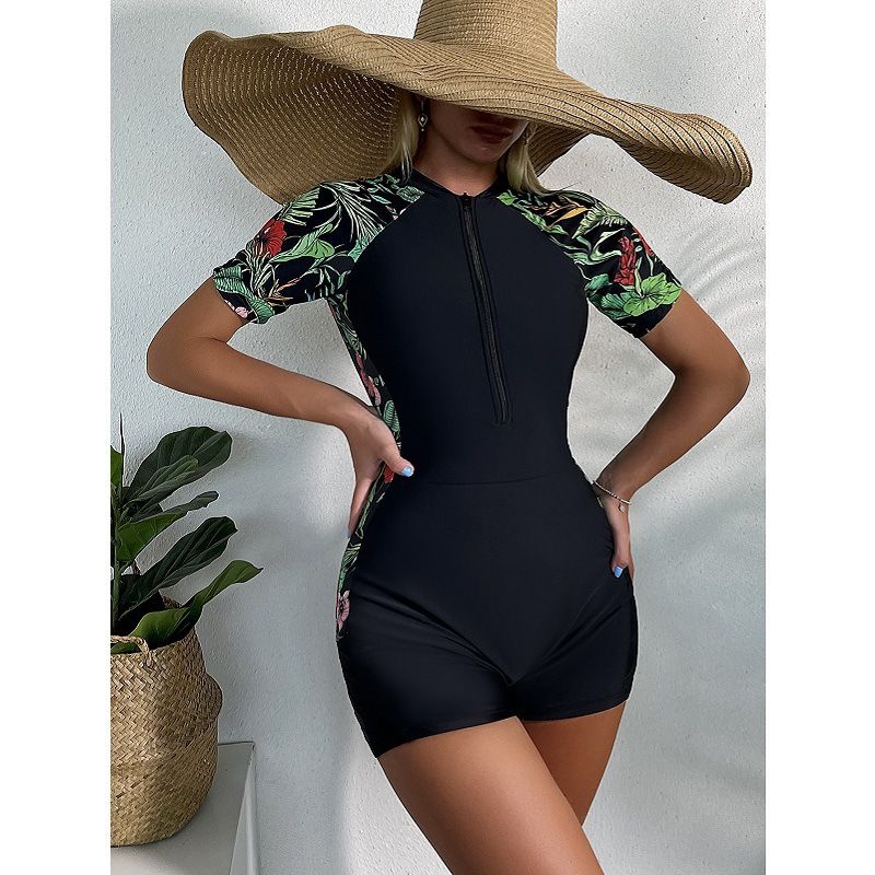 Neoprenanzug Langarm Slim-Fit Training Sonnenschutz Konservativer Einteiliger Badeanzug_voghion.com