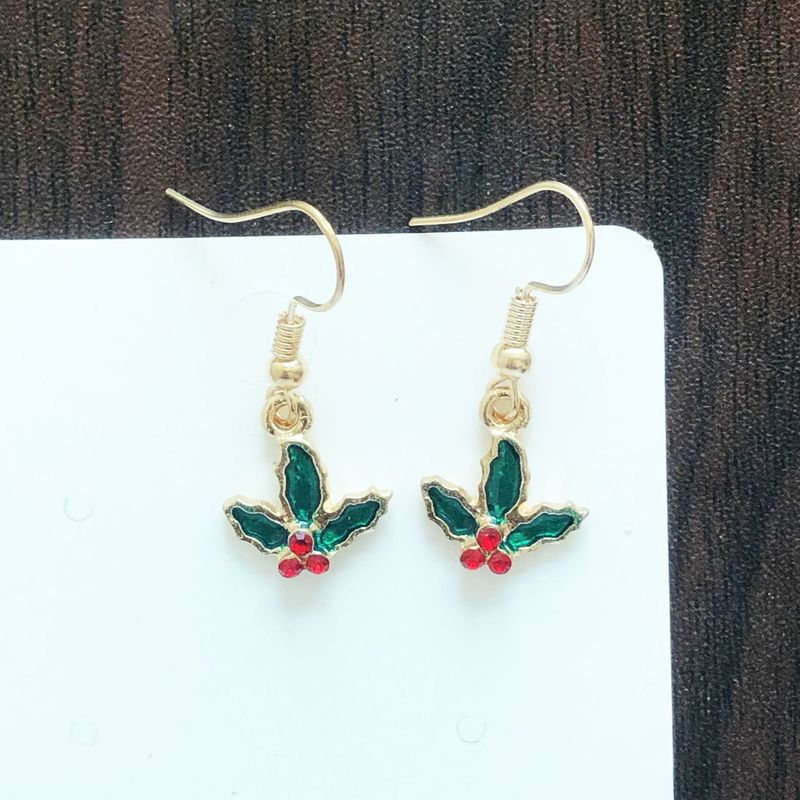 Earring set, long snowflake, elderly tree, cane, bell, alloy ear accessory for women_voghion.com
