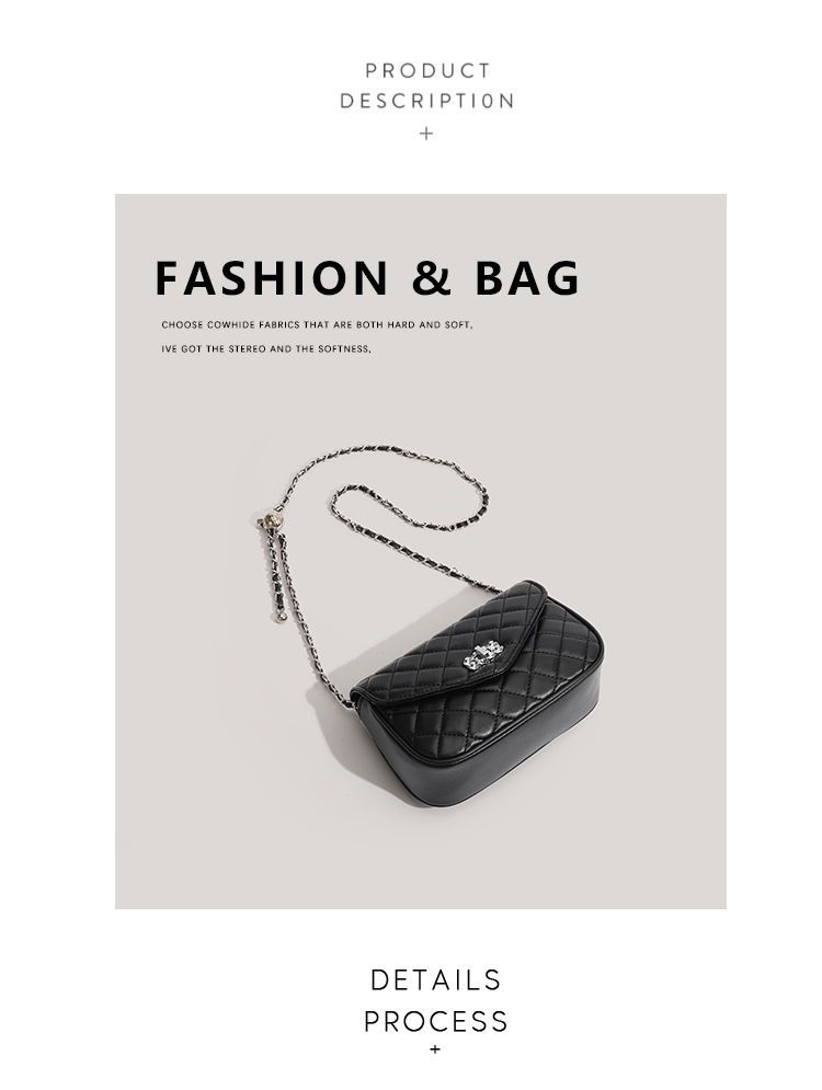 CHARHP&KEJNT diamond grid new high-end fashion versatile single shoulder chain crossbody bag_voghion.com