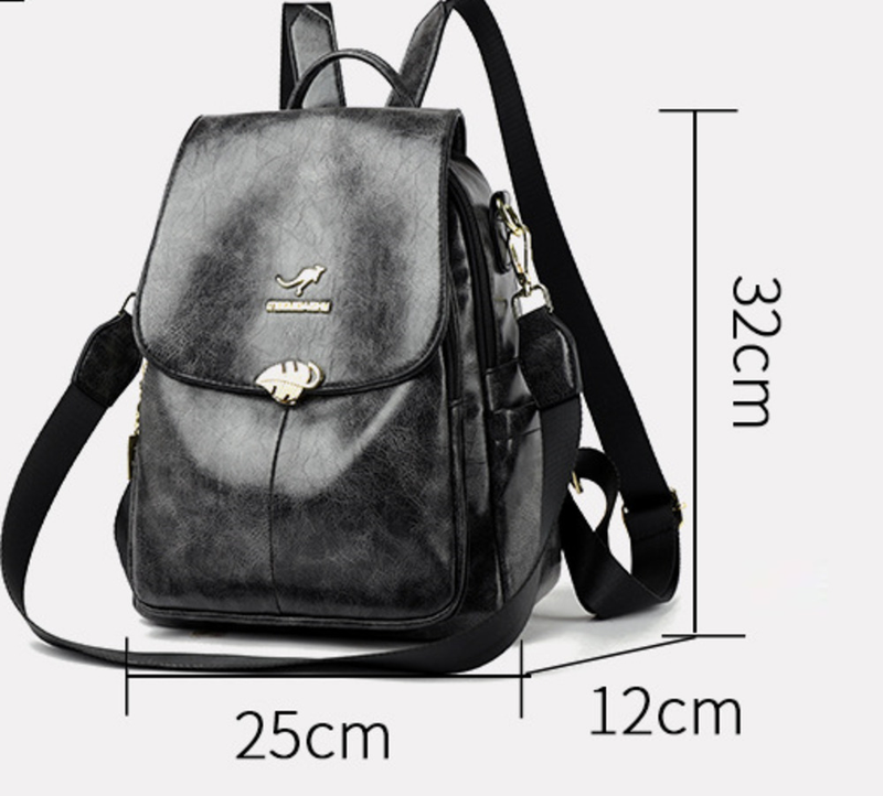 Mochila de couro macio para novo estilo feminino, simples e versátil, multifuncional, mochila de grande capacidade, bolsa feminina de ombro único_voghion.com