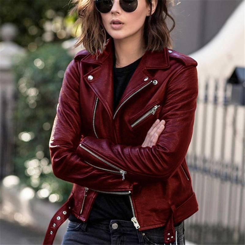 Dameskleding nieuwe top herfst korte lente Koreaanse versie PU motorjas afslankend slank winter leren jas_voghion.com