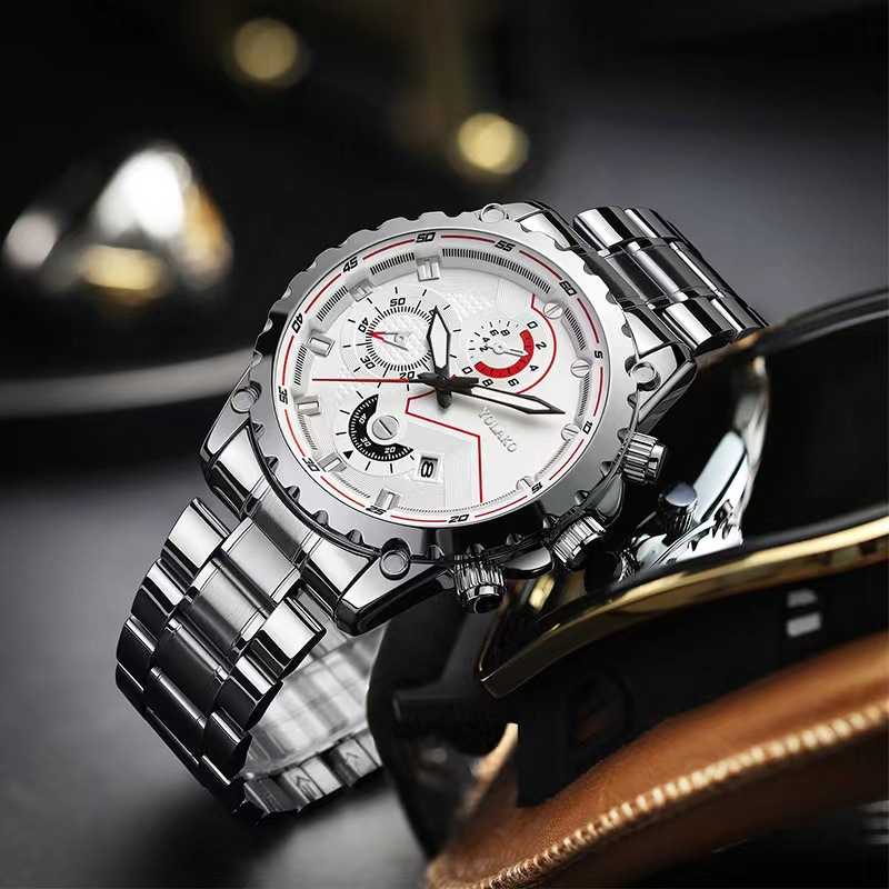 Hot selling item, high-end calendar watch, personalized live streaming, good product, men's steel band watch_voghion.com