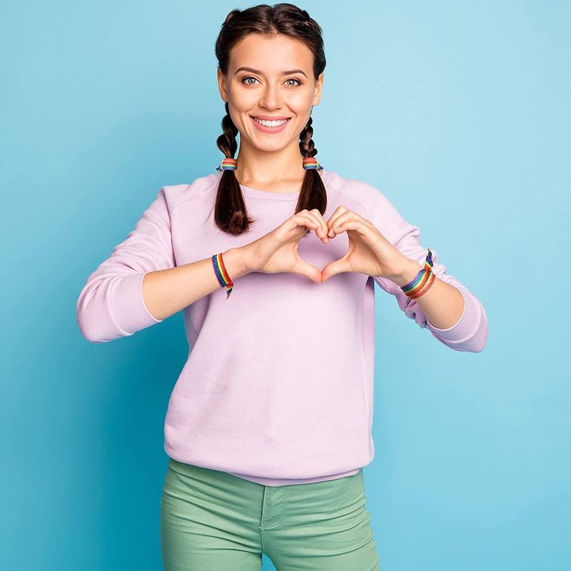 Hot selling high elastic bulk rainbow knotted proud he, wristbands, bracelets, accessories, hanging ropes, and_voghion.com