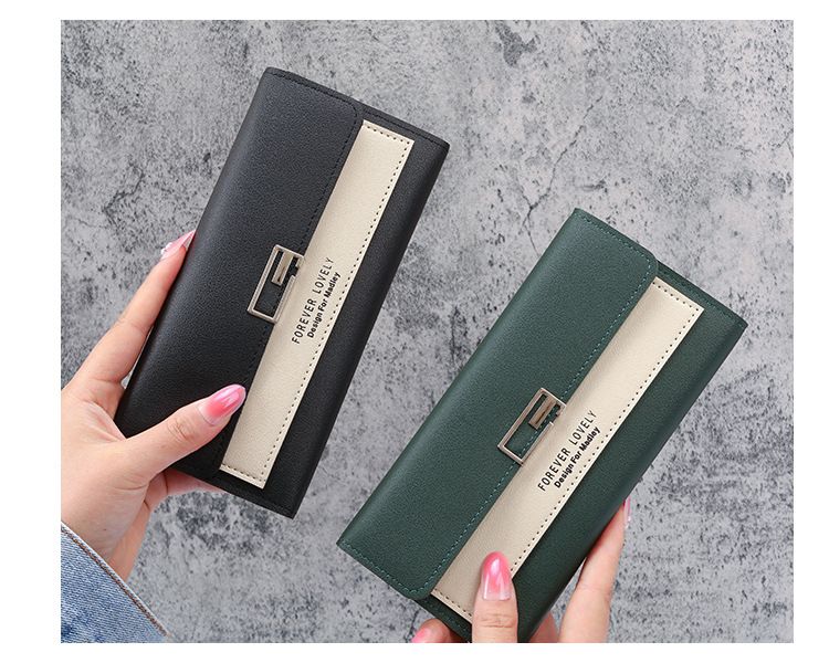 Long Wallet Ladies New Tri-Fold Clutch Multi-Functional Pu Bag Wallet_voghion.com