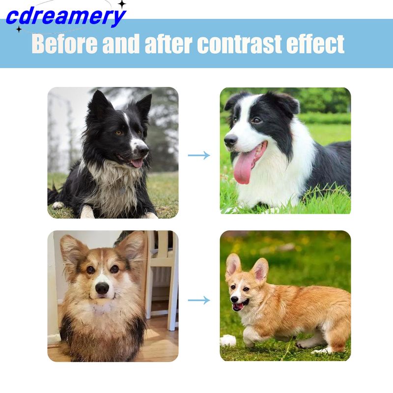1 polvere per la toelettatura senza risciacquo per cani, gatti, criceti e conigli, tutto in uno, formula detergente senza risciacquo con profumo fresco._voghion.com