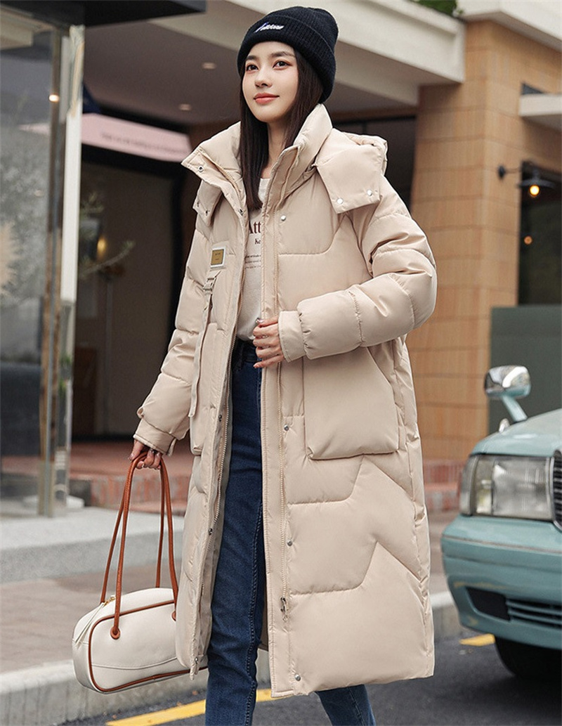 Chaqueta de invierno para mujer, Parkas largas, abrigo con capucha de algodón para mujer, chaquetas gruesas y cálidas, abrigo informal a prueba de viento para estudiante 2023_voghion.com