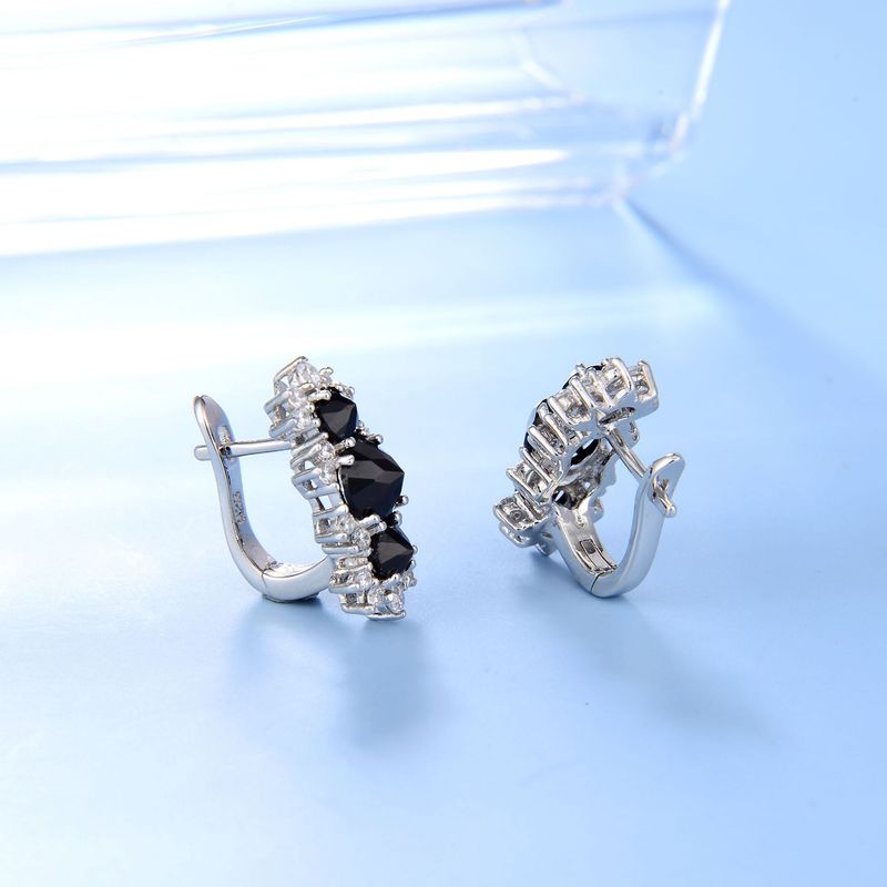 Personalisierte Blume Design Natürliche Topas Ohrringe Granat S925 Sterling Silber Intarsien Edelstein Ohrringe Weiblichen_voghion.com