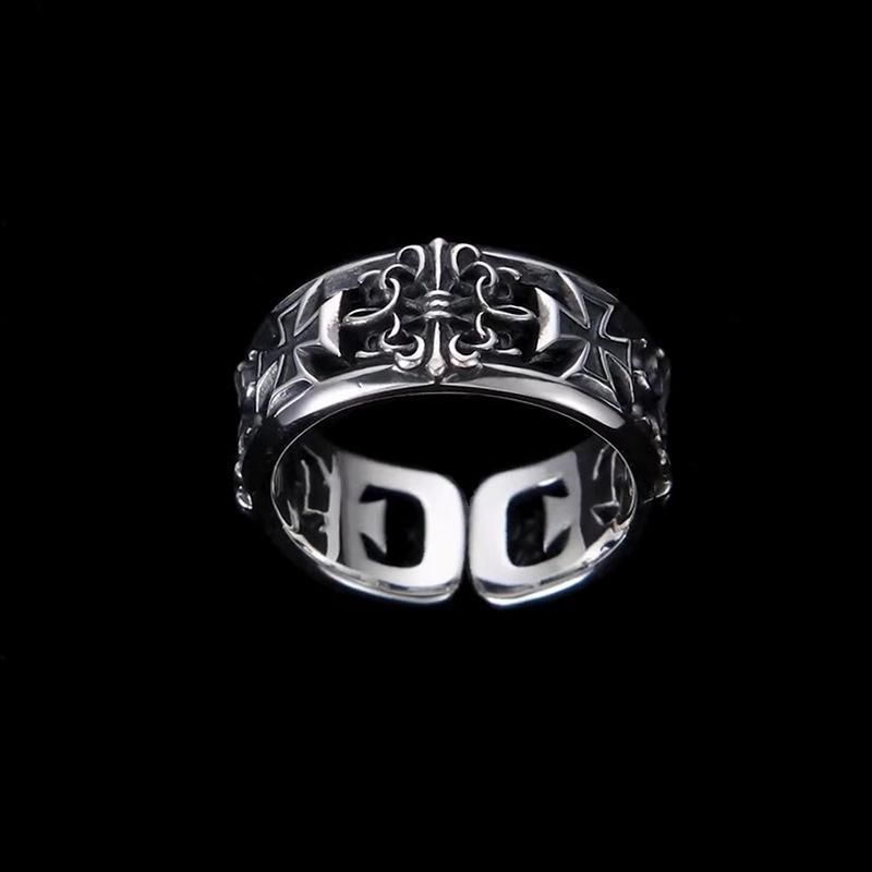 New Cross Trend For Men Hip Hop Punk Style Niche Single Personality High-end Open Finger Ring_voghion.com