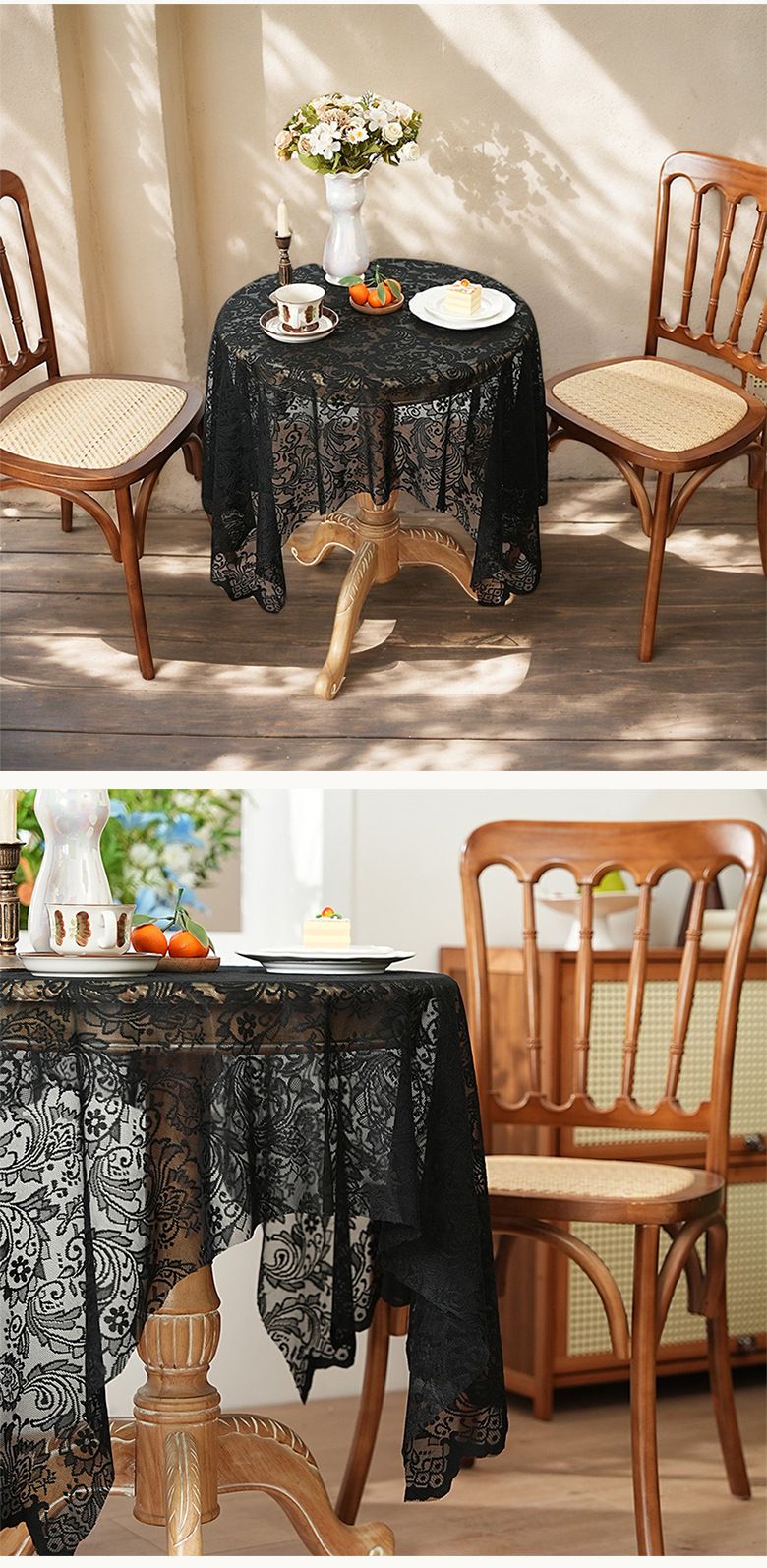 Luxury Lace Tablecloth – Elegant Rectangular Table Cover For Dining, Coffee Table, Café Machine Washable White/Black/Beige/Mint_voghion.com