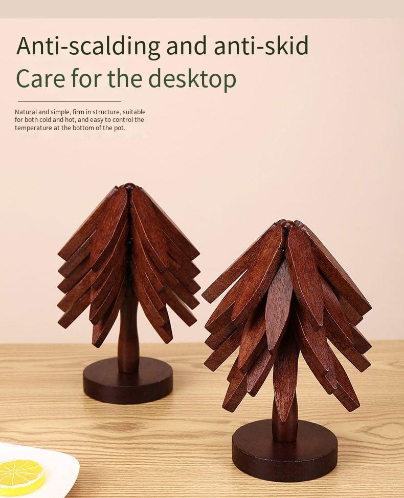 Solid Bamboo Tree Heat Insulation Dining Table Creative Household Anti-Scald Pot Coaster Nanzhu Ornament Bowl Mat_voghion.com