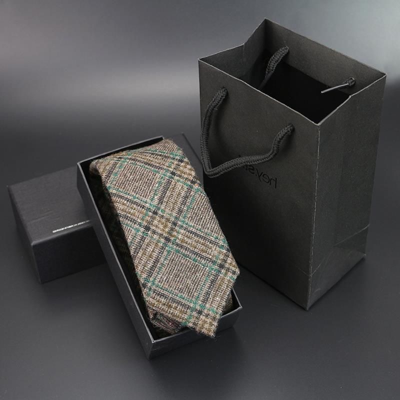 Cravatta da uomo in lana, stile retrò, casual, versatile, stile britannico, per lavoro, formale, versione coreana, 7 cm_voghion.com