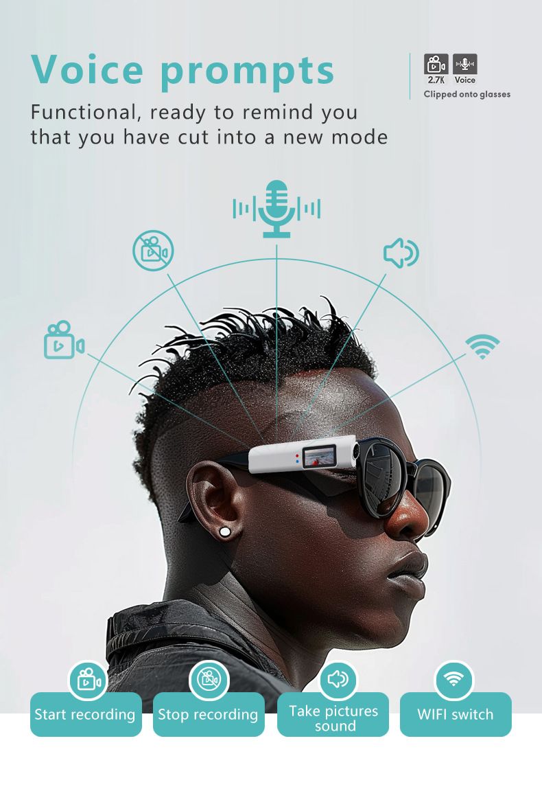 New Glasses Sports Camera 1080P With WIFI First View Camera DV Cycling Travel Recorder_voghion.com