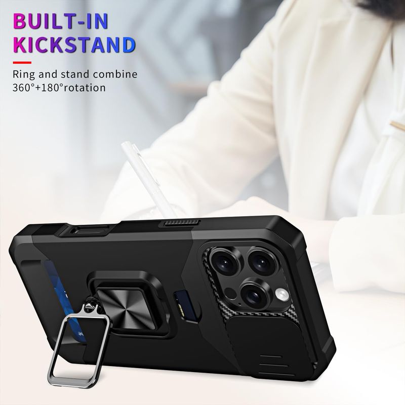 θήκη για iphone 16 15 14 13 12 11 pro max xs slide θήκη κάρτας κάμερας βαρέως τύπου προστατευτικός δακτύλιος μαγνητική βάση στήριξης θωράκιση κάλυψη_voghion.com