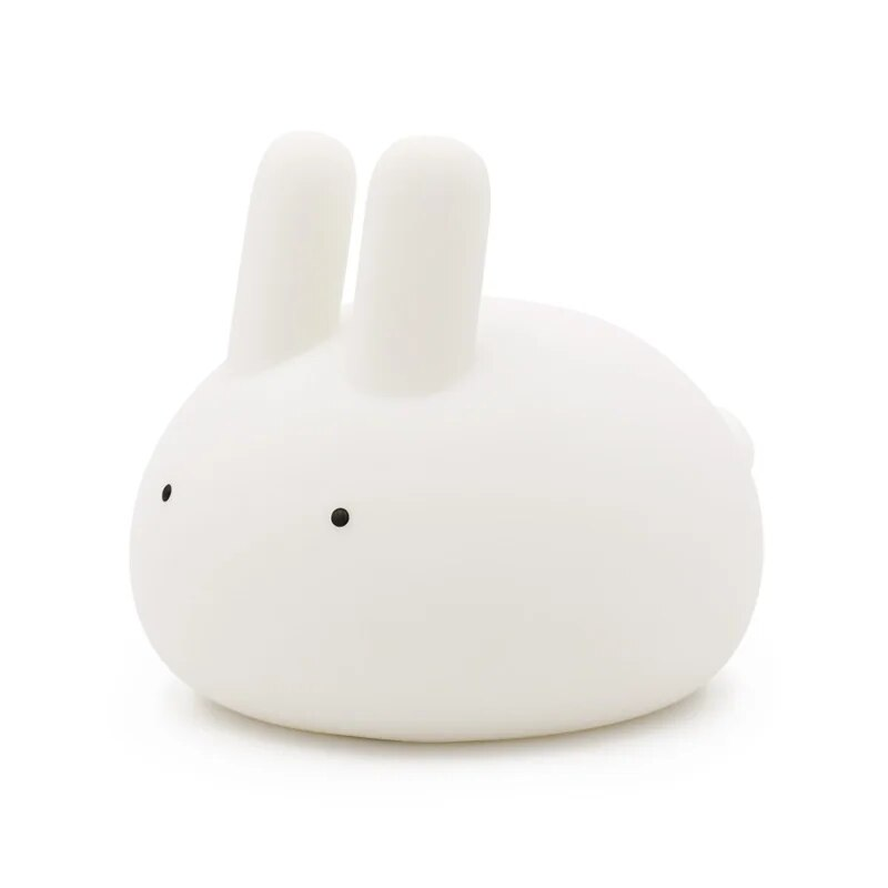 Luz nocturna recargable de silicona suave con temporizador, iluminación para bebé, regalo para mamá, decoración de dormitorio para niños, lámpara bonita de conejito para novia_voghion.com