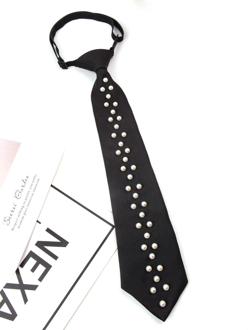 Papillon regolabile con strass neri di lusso leggero transfrontaliero, cravatta casual da donna all'ingrosso_voghion.com