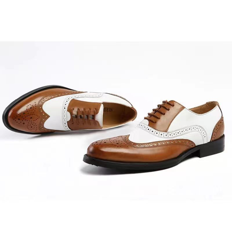 Schoenen Heren Oxford Formeel Brogue Veterschoen Leer_voghion.com