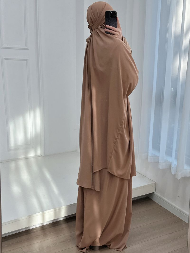 2025Loriya Large Hem Solid Color Top + Skirt Two-Piece Set LR423_voghion.com