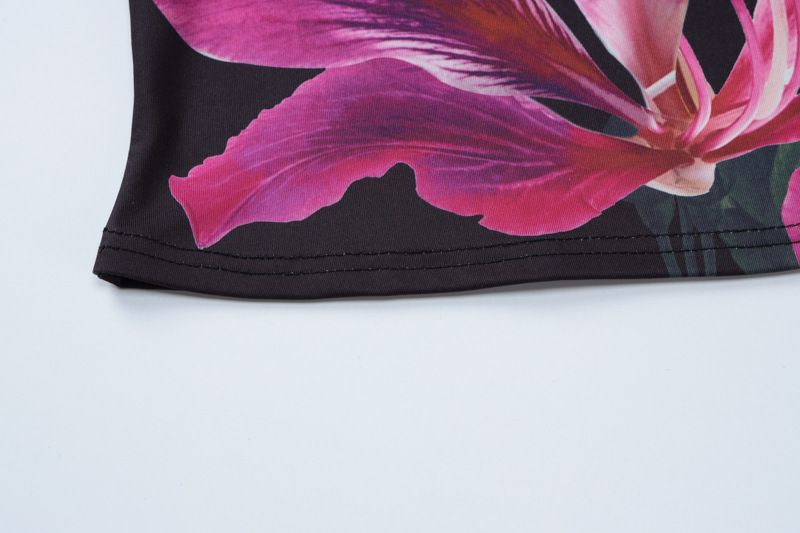 Abbigliamento da donna, canotta sexy estiva, alla moda, con stampa a fiori grandi, due pezzi_voghion.com