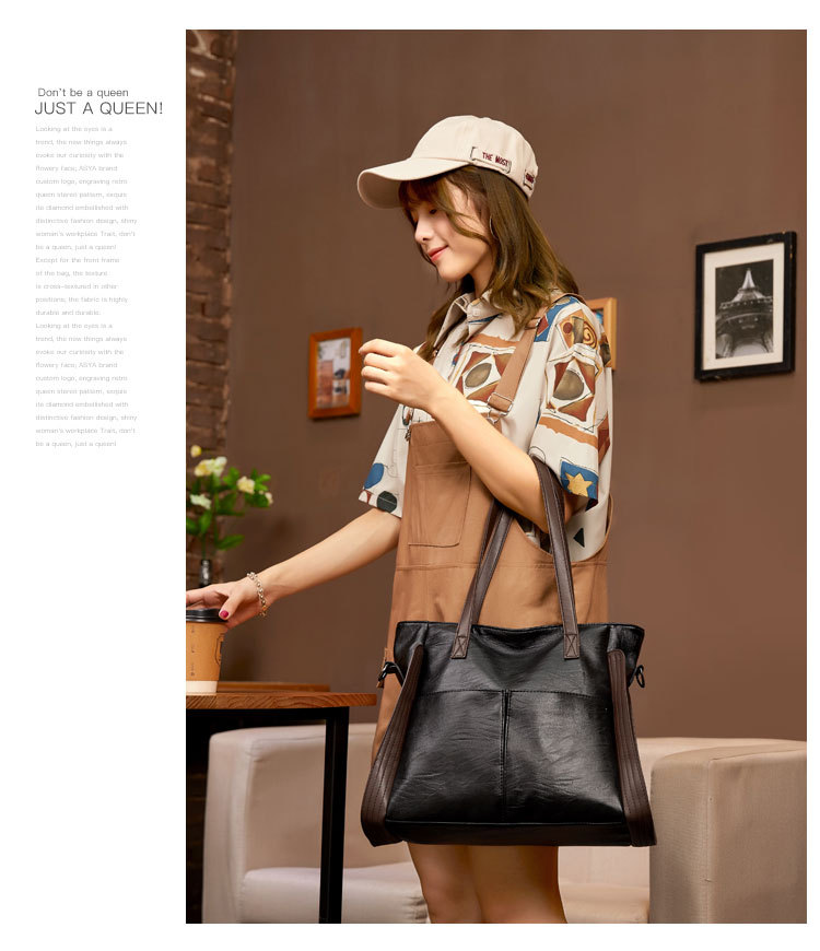2023 New Hot Selling Shoulder Bag Women's Soft Leather Big Bag Pu Large Capacity Tote Bag Women's Bag Versatile_voghion.com