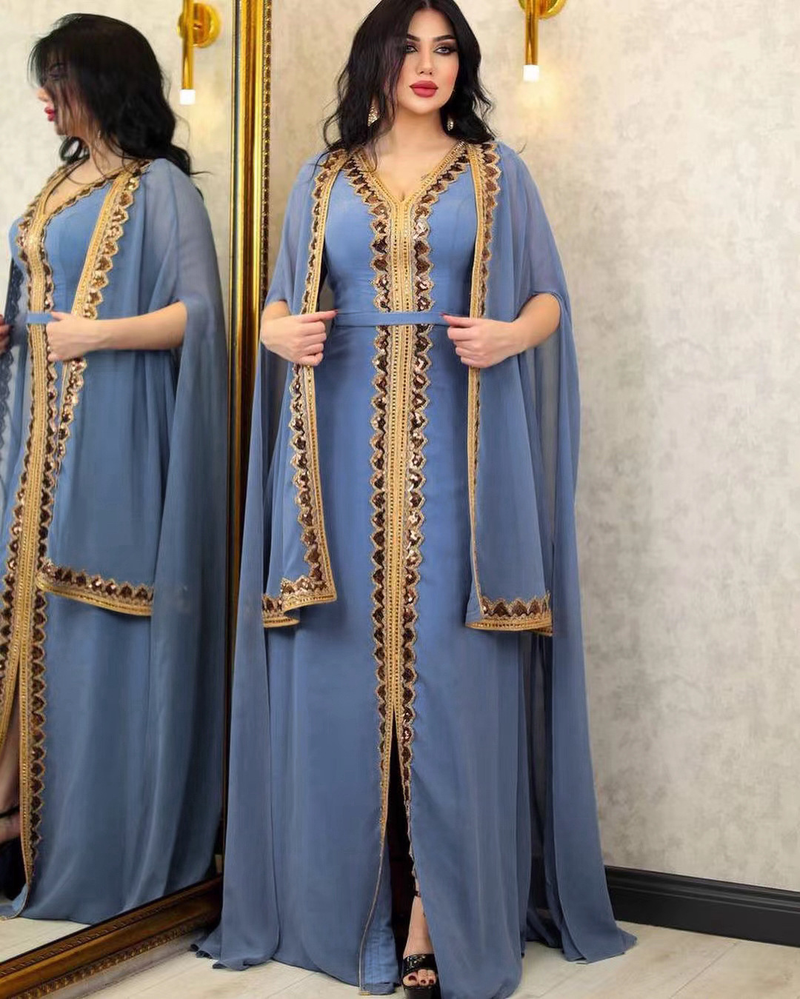 Naisterõivad Moslemi Abaya Naiste litritega kleit ülikond Šifoonist kaheosaline kleit Cape Robe_voghion.com