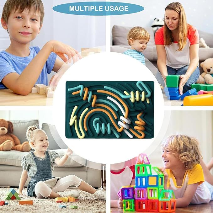 Stress Relief Toys Portable Children's Educational Toys Can Relieve Stress, Calm And Relieve Anxiety Silicone Double Sided Sensory Activity Board Artifact_voghion.com
