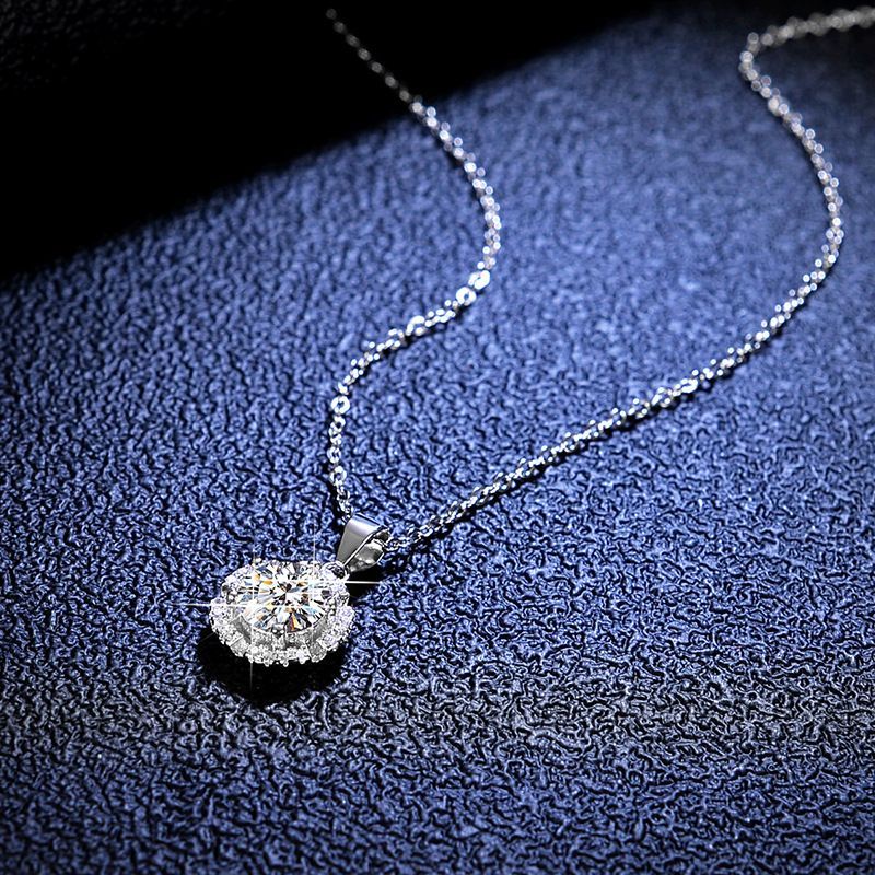 Collana con ciondolo in moissanite in argento Tancise Personality, regalo classico per le feste da donna_voghion.com