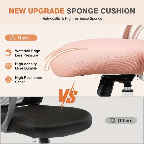 Mesh Ergonomic Office Computer Desk Chair Flip-up Arms Adjustable Headrests Comfortable Lumbar Support For Home Office_voghion.com