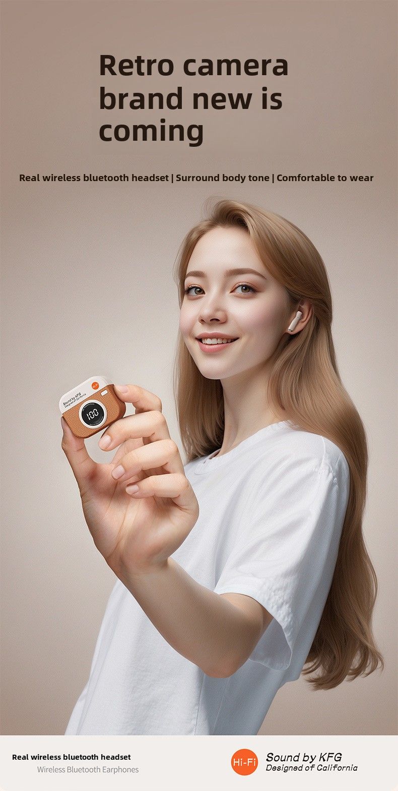 Q86 retro camera in-ear e-sports bluetooth headset ANC noise reduction no delay wireless headset_voghion.com