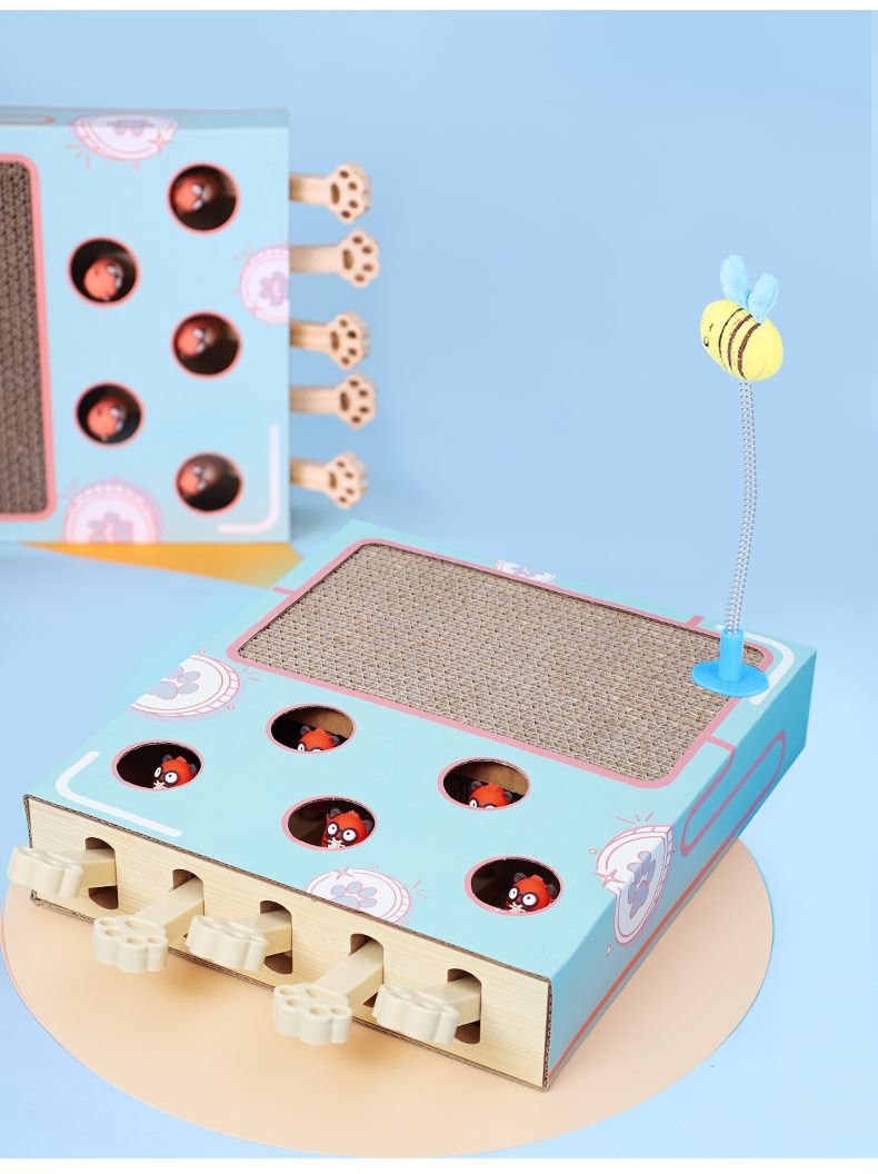 Giocattolo per gatti Whack-a-mole, tiragraffi in carta ondulata, giocattolo per gatti, giocattolo multifunzionale per gatti, accessori per gatti_voghion.com