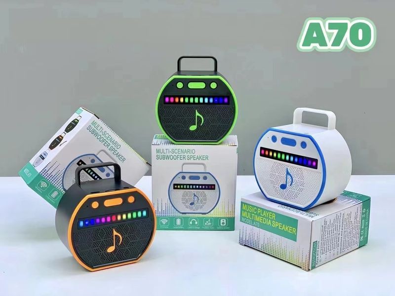 Nowy niedrogi przenośny głośnik LED Bluetooth A70 do wygodnego użytkowania na zewnątrz, mini subwoofer, głośnik typu plug-in_voghion.com