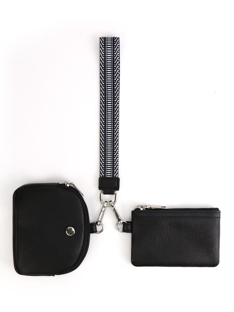Damen Mini Zipper Wristlet Keychain Portemonnaie Duebel Pocket Wristlet Portable Portemonnaie Coin Portemonnaie Mini Women Coin Bag_voghion.com