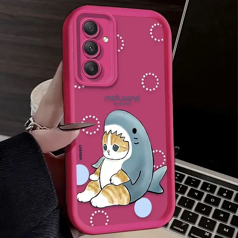 Vicces Mofusand cápamacska telefontok Samsung Galaxy A35 A55 A15 A25 A16 A06 A05 A05S A24 A13 A23 A12 A22 A32 A52 A71 A51 4G-hez_voghion.com