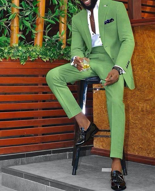 Suit set, two-piece, two button, jacket, men's suit_voghion.com