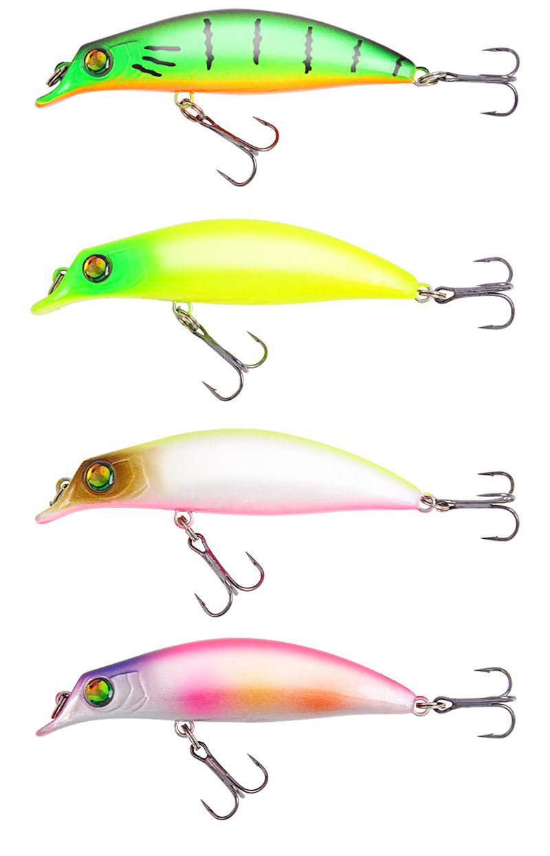 Köder-Simulation Harter Köder Zehnfarbiger bunter Wellen-Kletterköder 8,1 cm 7 g Ringperle Drei Haken Weißer Streifenköder_voghion.com