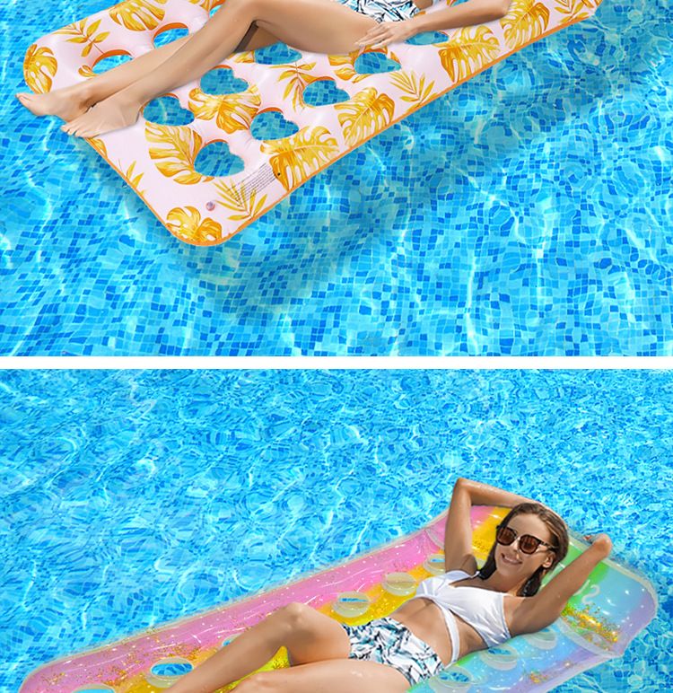 Aufblasbare Schwimmliege - Klappbare Rückenlehne mit Mesh-Netz für Pool, See & Strand_voghion.com