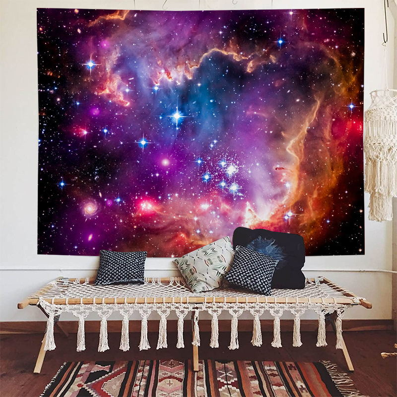 Sea view decorative fabric, dormitory home wallpaper, ins live broadcast background tapestry, psychedelic forest_voghion.com