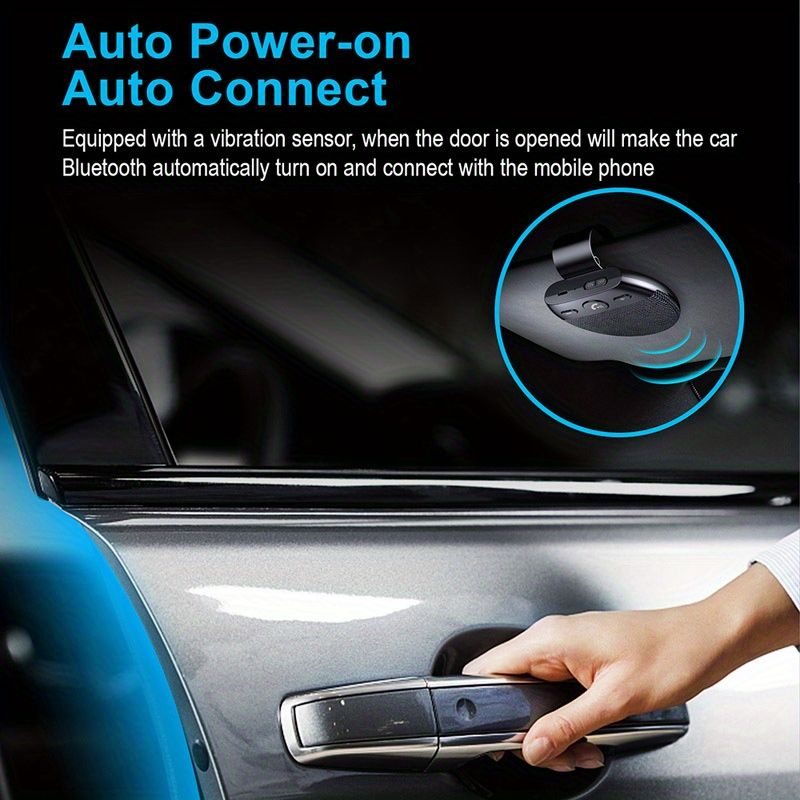 Kit inalámbrico para coche: altavoz manos libres, reproductor de música MP3, encendido automático y conectividad para dos teléfonos_voghion.com