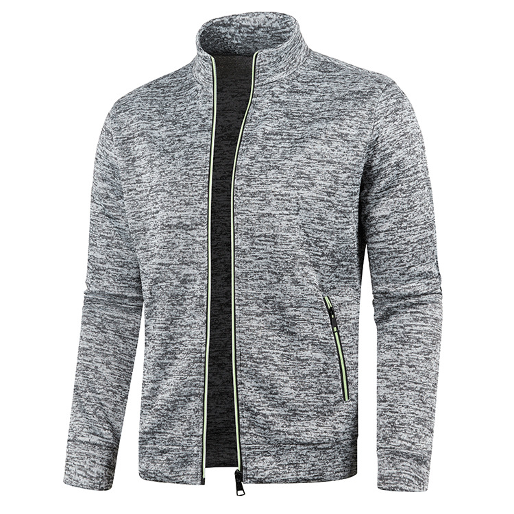 Herbst und Winter Herren Lange Reißverschluss Strickpullover Ärmel Dünne Samt Trendy Top Pullover Jacke Große Größe Männer_voghion.com
