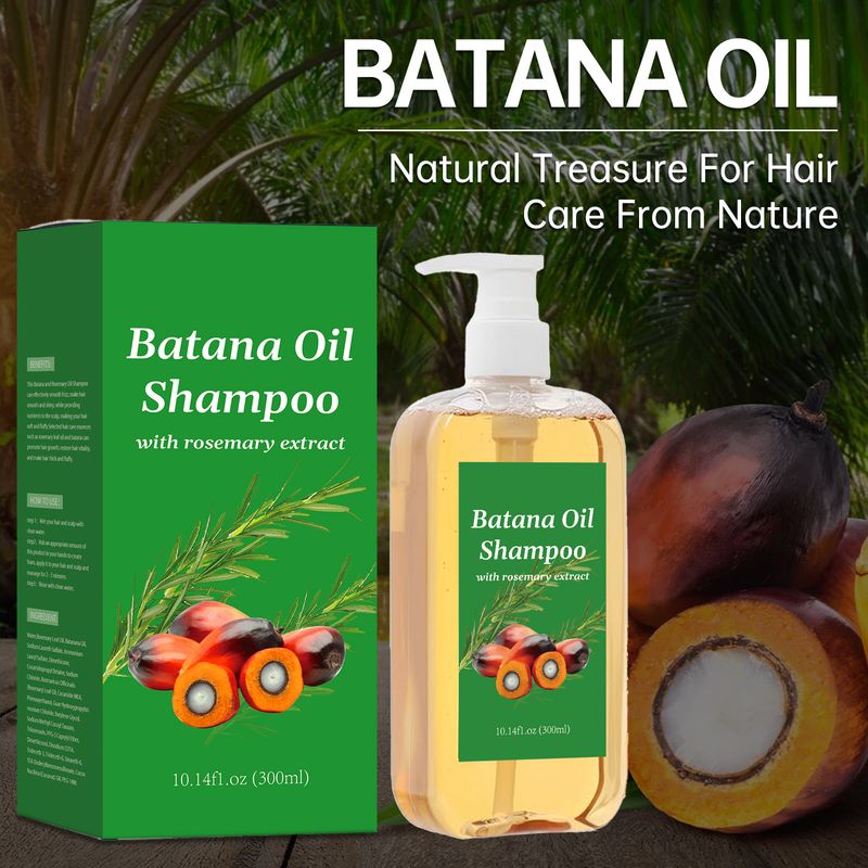 Shampoo idratante riparatore nutriente Batana senza etichetta, secco, crespo, liscio, lucido, controllo del sebo, 300 ml_voghion.com