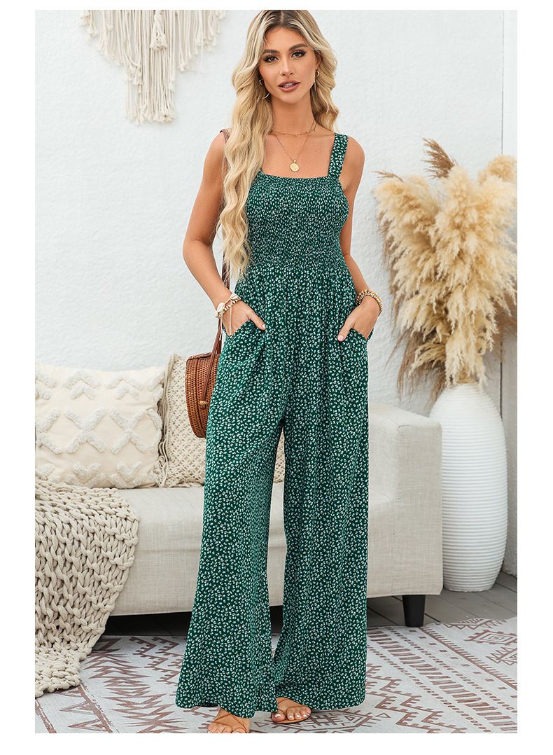 Shiying's new casual women's camisole pants autumn floral print sleeveless jumpsuit for women_voghion.com
